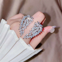 anillos lujos de promesa de alas de ángel de diamantes para mujer