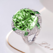 anillos hermosos de verde esmeralda para mujer