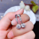 aretes de oro blanco pt950 con diamante para mujer