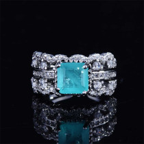 anillos ajustables personalizados de turmalina paraíba con diamantes para mujer y hombre