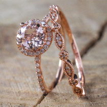 anillos lujos de oro rosa 19k con diamantes de moda para compromiso