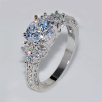 anillos lujos de promesa de diamante de corazones y flechas para mujer
