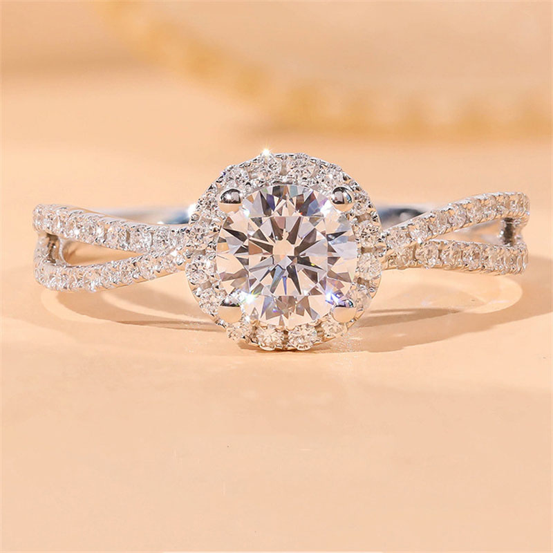 US 0.64 US 1.28 anillos bonitos de pt950 con diamante para