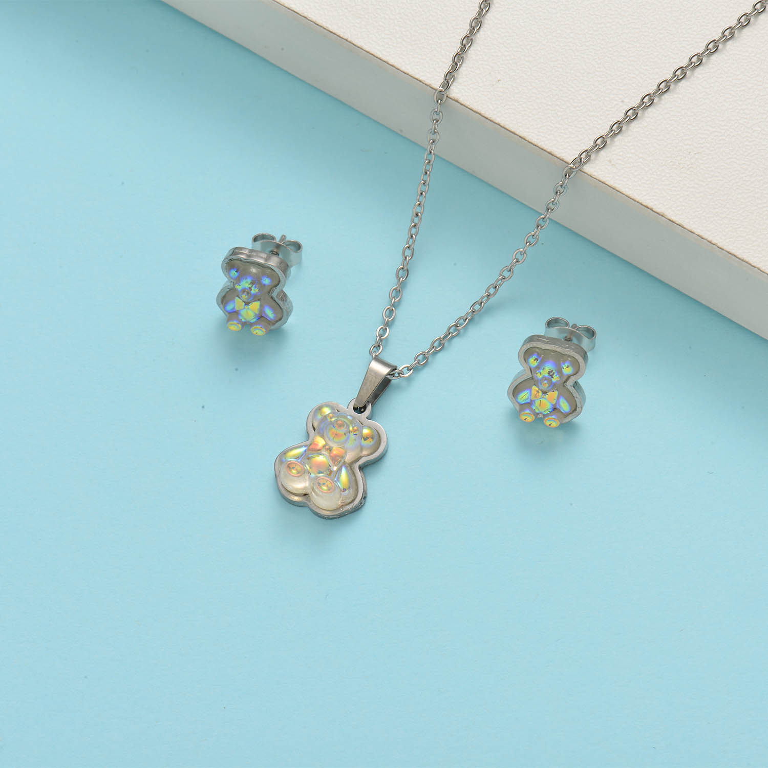 conjunto para mujer estilo especial con ostio transparente color silver