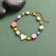 pulsera estilo de playa con perla y corazaon para mujer