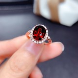 anillos de piedras naturales amatista aguamarina rubí para mujer