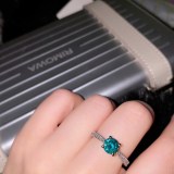 anillos de moissanita anillo lujo plateado para mujer