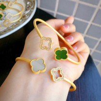 pulseras ajustables plateado  oro con trébol de cuatro hojas para mujer