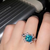 anillos de moissanita anillo lujo plateado para mujer