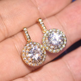 aretes lujos de diamantes de moda para mujer