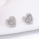 aretes de corazon de oro rosa 18k con diamantes para mujer