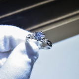 anillo ajustable de oro blanco pt950 y diamante corazones y flechas