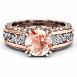 anillos de oro rosa 14k con diamantes para dama