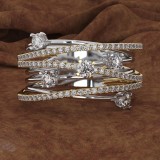 anillo de oro con diamante circonita personalizado para mujer