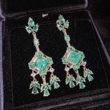 aretes lujos plateado con flor de mariposa de moda para mujer