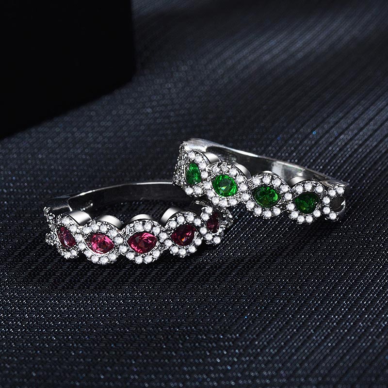 anillos bonitos de compromiso de piedra preciosa de moda para mujer