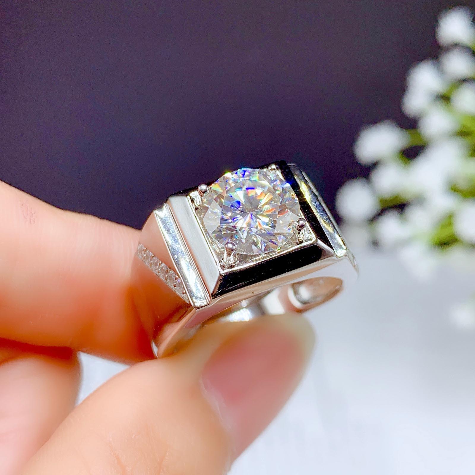 anillos ajustables de compromiso de diamantes para hombre