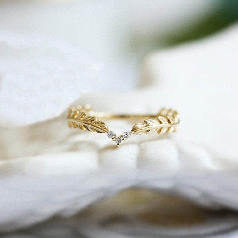 US$ 1.13 ~ US$ 1.33 - anillos bonitos de hoja de oro laminado para mujer - Joyas De Por Mayor