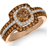 anillos de oro rosa 14k con diamantes de moda para mujer