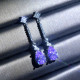 aretes brillantes de natural amatista para mujer