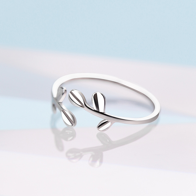 anillos ajustables sencillos plateados para mujer