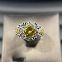 anillos lujos de girasol de piedra preciosa con diamantes para mujer