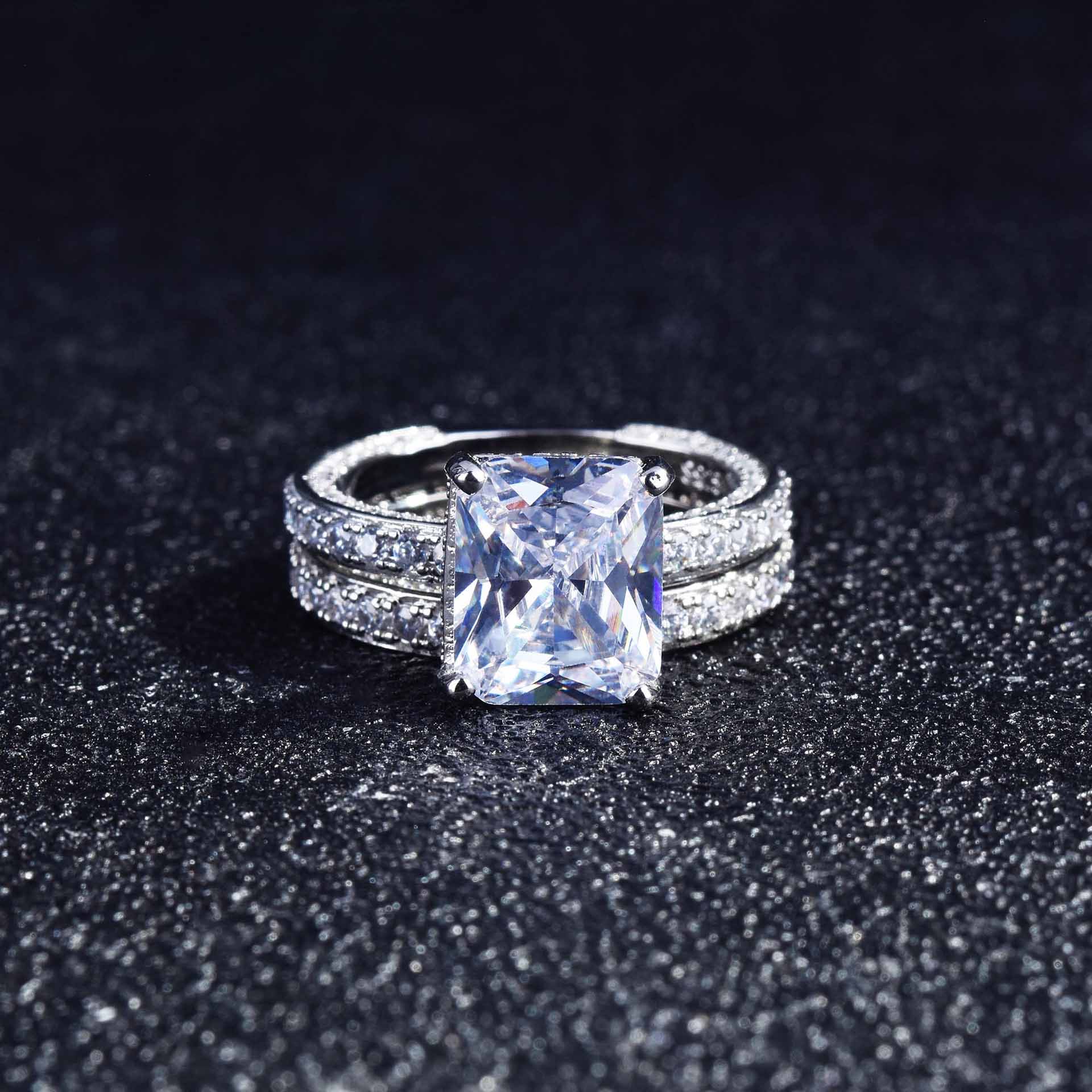 anillos bonitos de promesa de diamante lujo para mujer