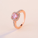 anillos sencillos de promesa de diamantes de moda para mujer