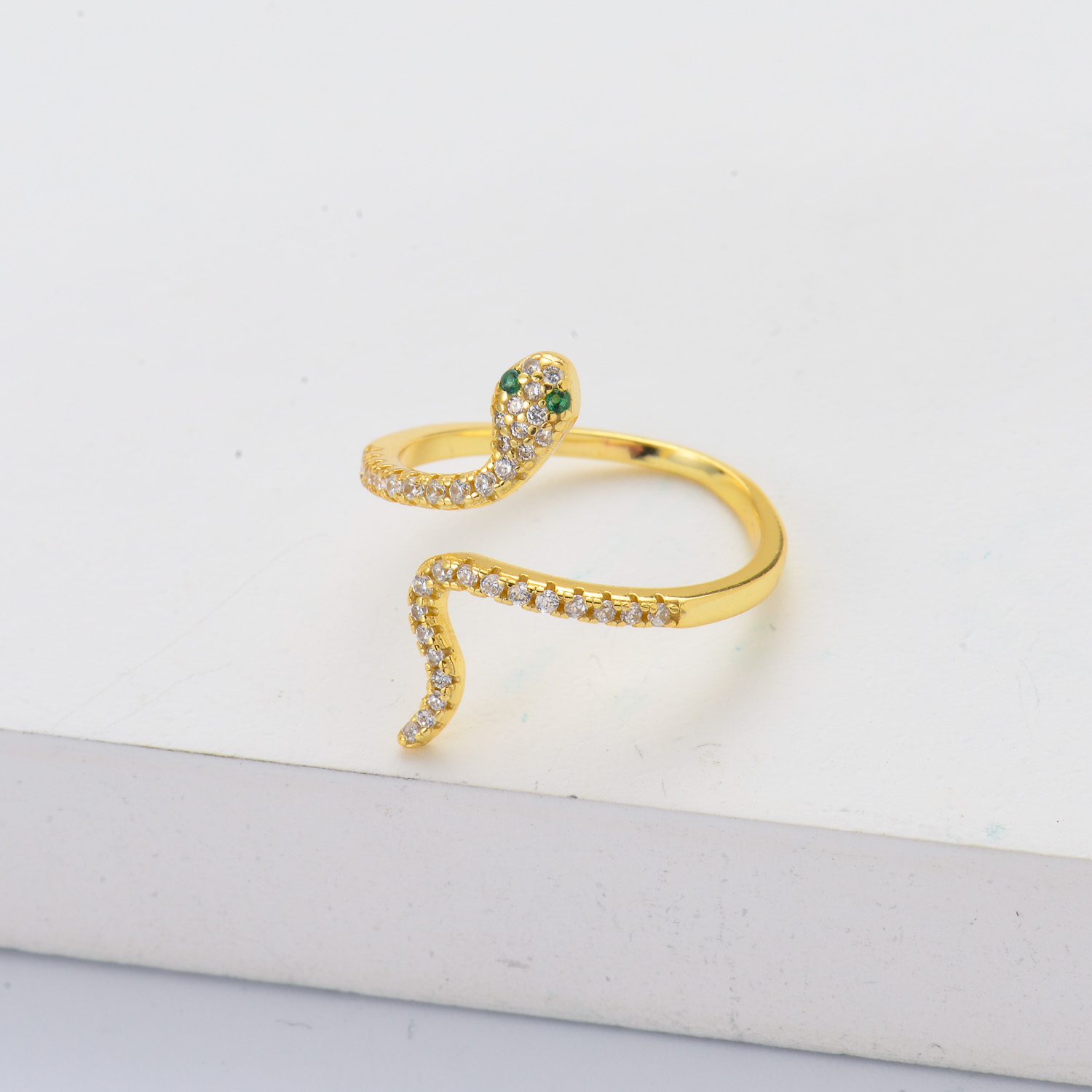 anillos de serpiente con piedras diseno en moda plata 925 dorado para mujer