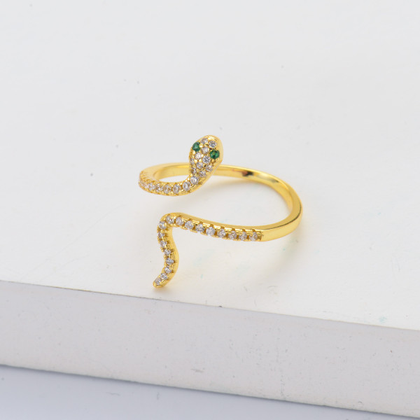anillos de serpiente con piedras diseno en moda plata 925 dorado para mujer