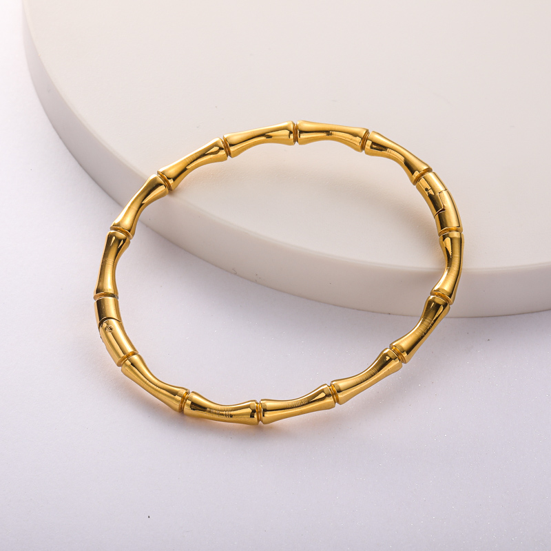 brazalete dorado de moda simple para mujer