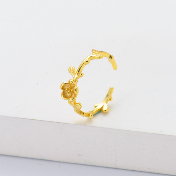 anillos de compromiso con flocita plata 925 color dorado diseno nuevo