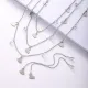 juegos de collar triple cadenas con dijes corazon
