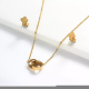 Stainless Steel 18k Gold Clover Jewelry Sets -SSCSG143-32462