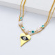 collares aesthetic de moda evil eyes con colgante de corazon y evil eyes