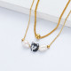 collar de doble cadenas con perla al por mayor