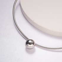 cadena de mujer en acero color silver con bolita estilo en moda para mujer