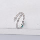 Anillos aesthetic de Plata 925 ajustable con Diamantes triturados moda