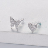 aretes de mujer plata 925 pareja mariposa corazoncito estilo especial