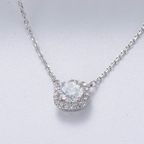 collar de diamante plata 925 para mujer con charm nuevo piedra blanca