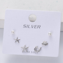 set de aretes plata 925 con vario modelo de estrella diseno nuevo para mujer