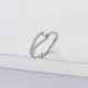 Anillos Fashion de Plata 925 ajustable con Diamantes triturados