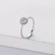 Anillos ajustable de plata 925 con Diamantes triturados moda de flores