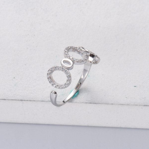 Anillos Fashion de Plata 925 ajustable con Diamantes triturados