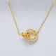collar de moda en plata 925 baño de oro 24k con dije de circulo