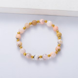 pulsera con piedra natural semi precious de opalo rosa