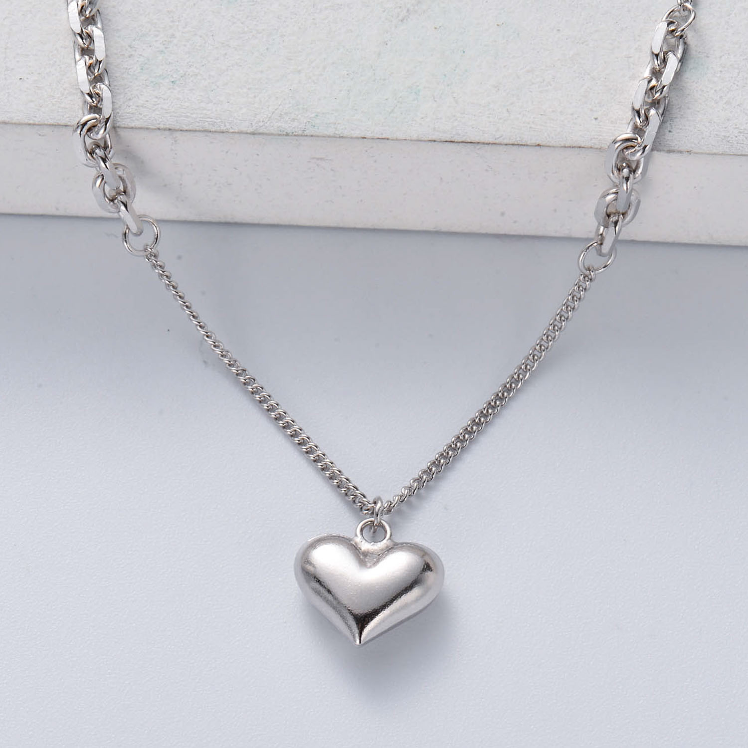 collar de corazoncito en plata 925 color silver para dama estilo especial
