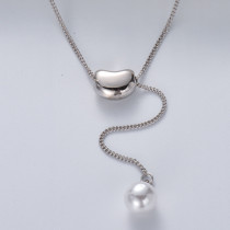 collar de perla natural plata 925 estilo en moda para mujer color silver