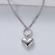 collar de corazoncito en plata 925 color silver con argolla para dama estilo especial