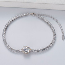 pulsera de plata 925 con diamante de moda para mujer por mayor